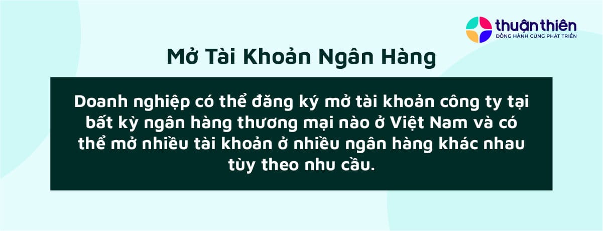 Mở tài khoản ngân hàng là việc cần làm sau khi thành lập công ty