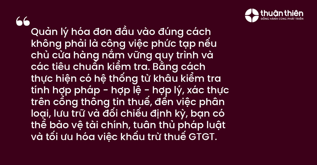Quản l&yacute; h&oacute;a đơn đầu v&agrave;o đ&uacute;ng c&aacute;ch kh&ocirc;ng phải l&agrave; c&ocirc;ng việc phức tạp nếu chủ cửa h&agrave;ng nắm vững quy tr&igrave;nh v&agrave; c&aacute;c ti&ecirc;u chuẩn kiểm tra.